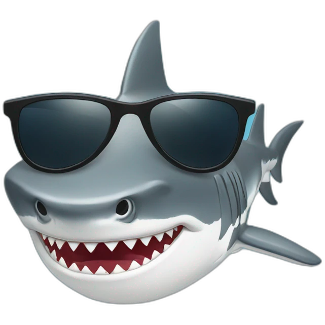 Shark with sunglasses emoji