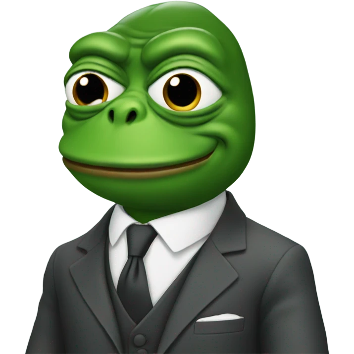Pepe wearing a suit emoji