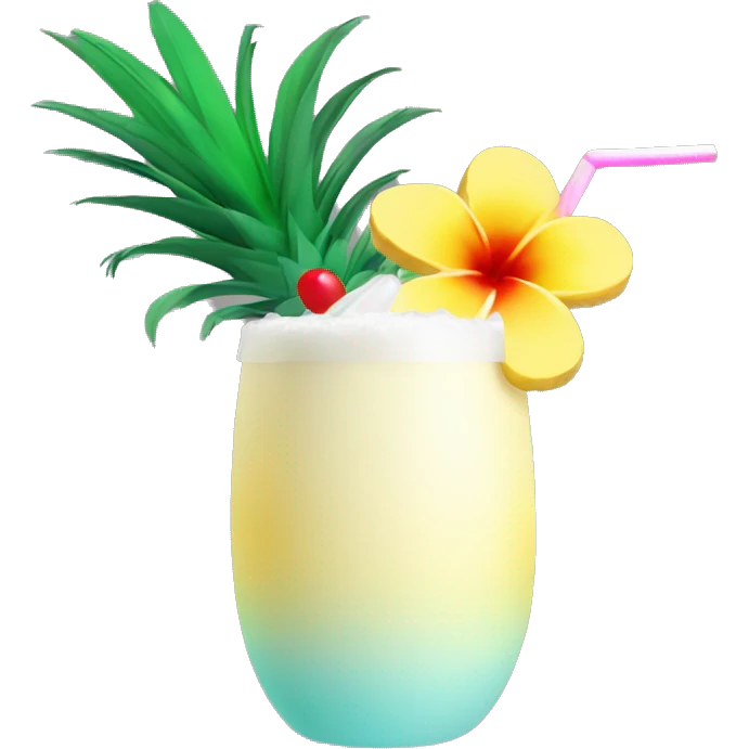 Pina colada with tropical flower emoji