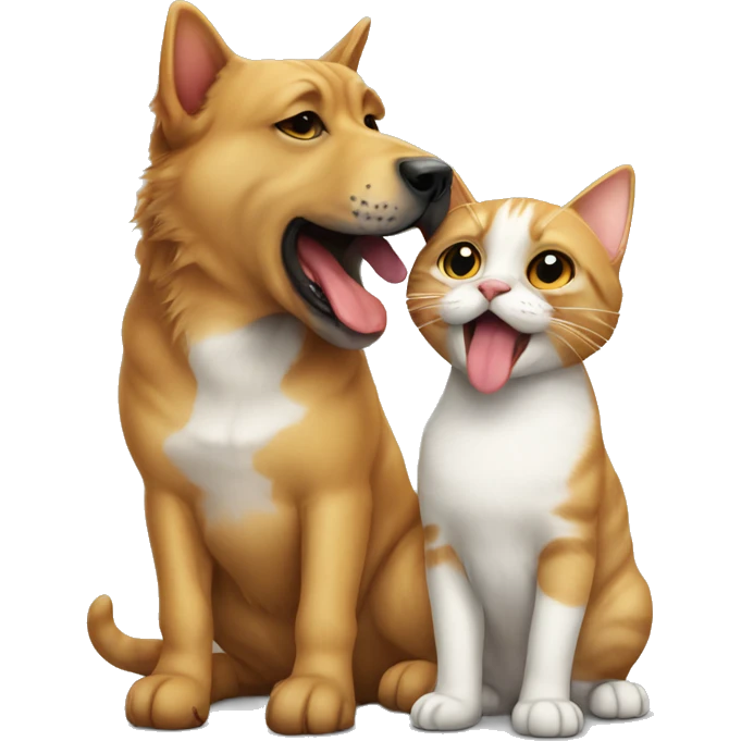 A cat licking dog emoji