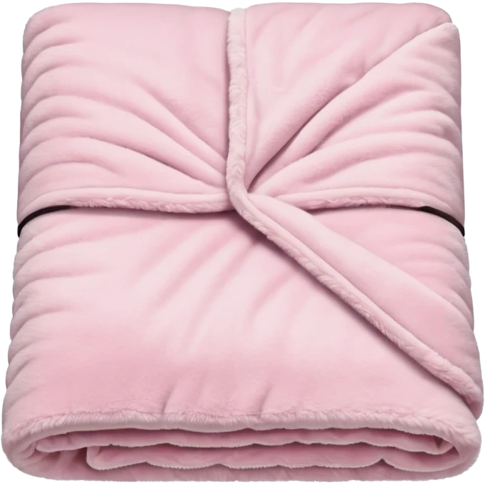 Light pink,fluffy folded blanket, single, view from top emoji