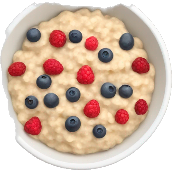 Oatmeal porridge with berries and fruits in a bowl  emoji