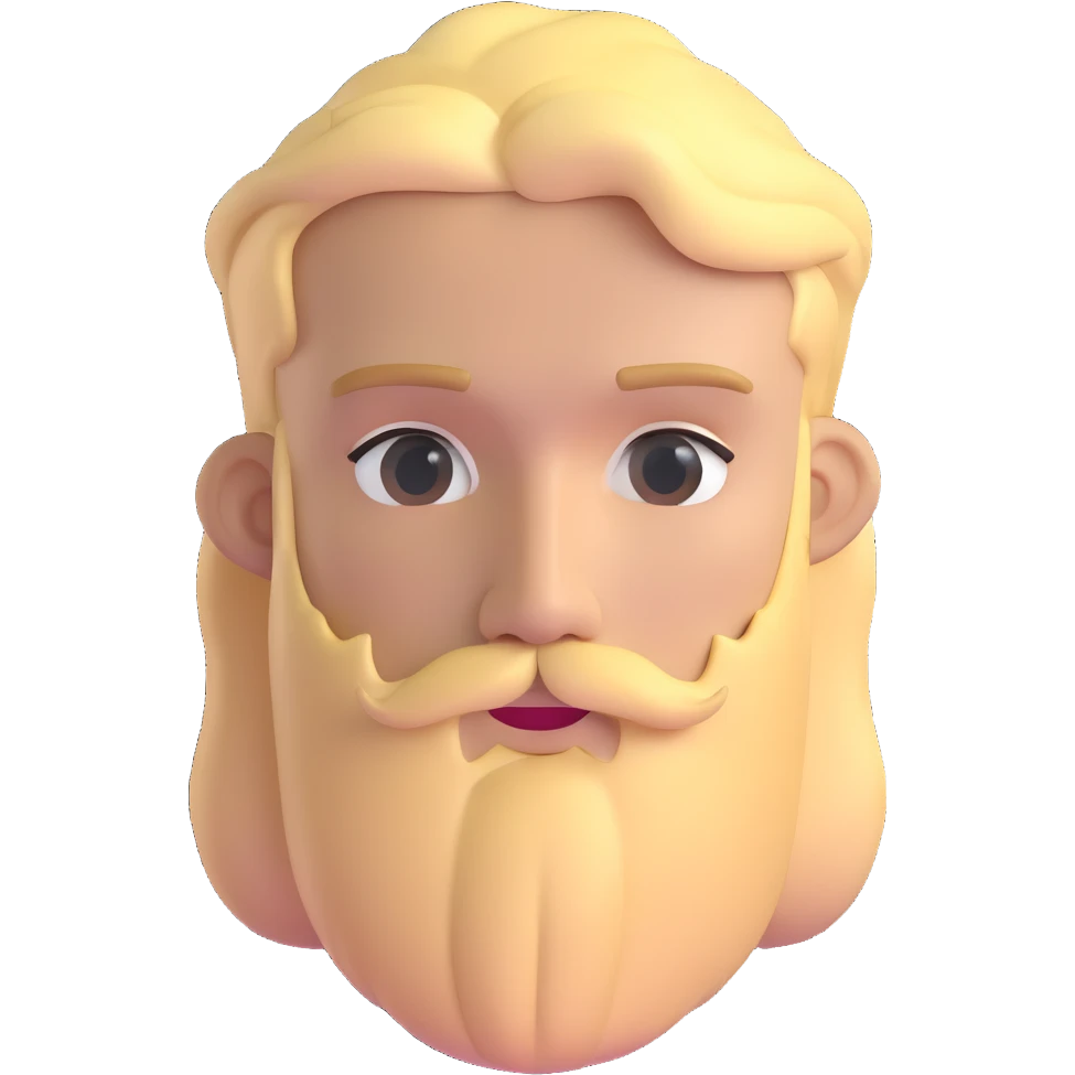 young man with blonde hair and moderate beard emoji
