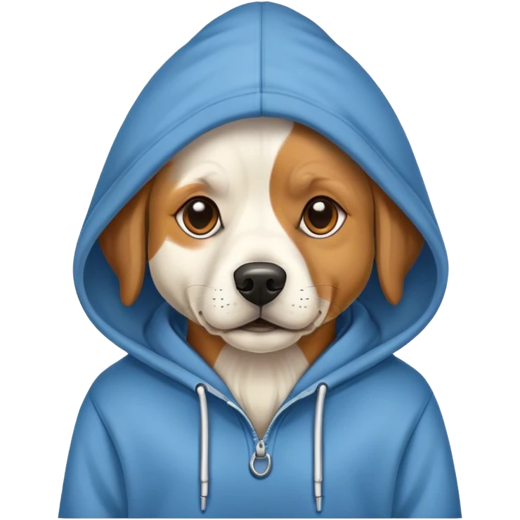 Dog wearing a hoodie emoji