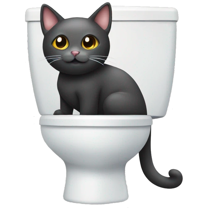 Cat on toilet  emoji