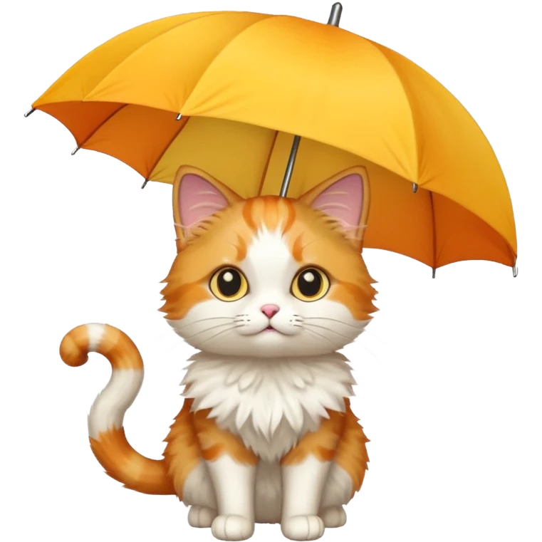 Cat with yellow umbrella emoji