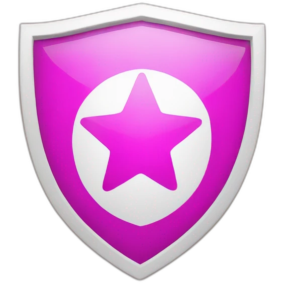 magenta shield white star middle emoji