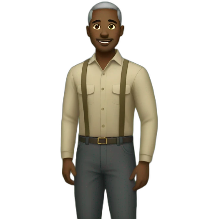 black man in fields emoji