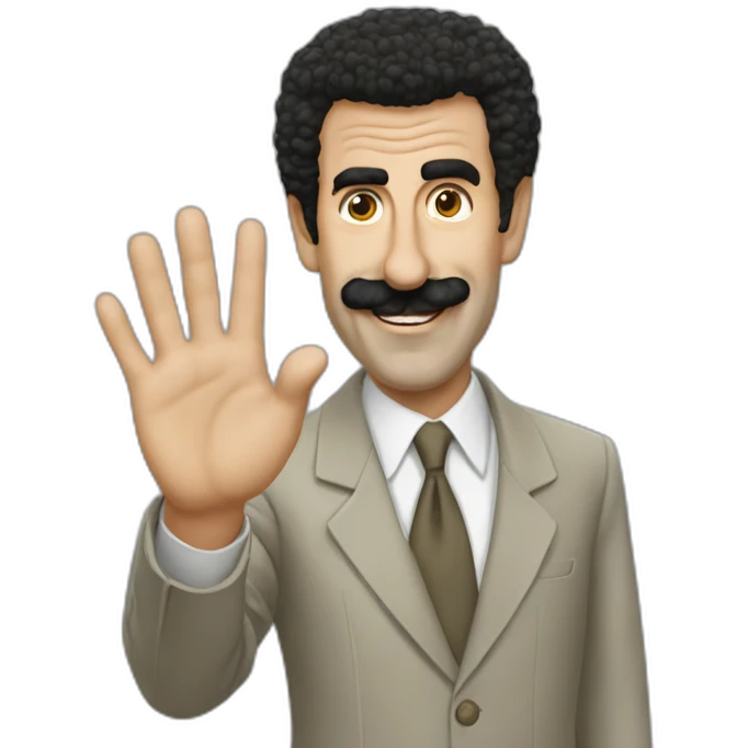 Borat waving emoji