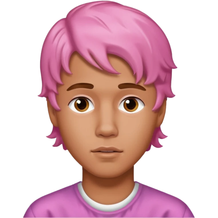 justin bieber with pink wavy hair emoji