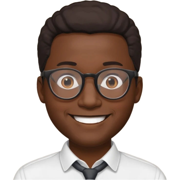 bold and wearing glasess black man emoji