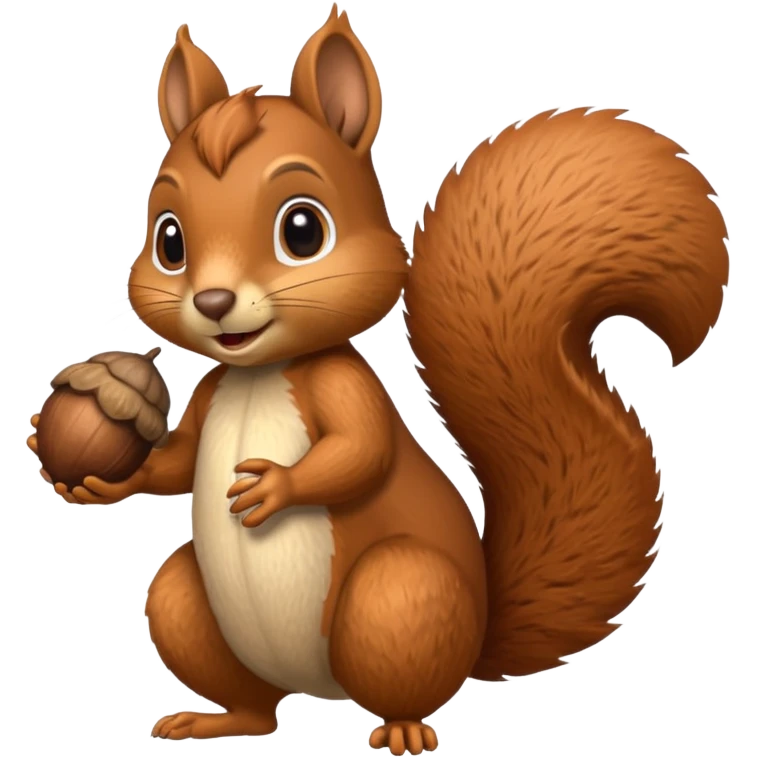 a cartoon squirrel holding an acorn emoji
