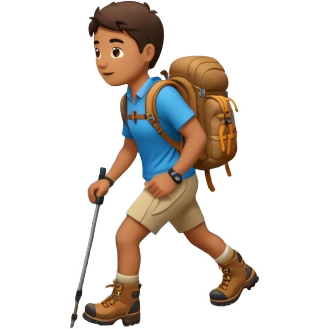 Hiking up the mountain emoji