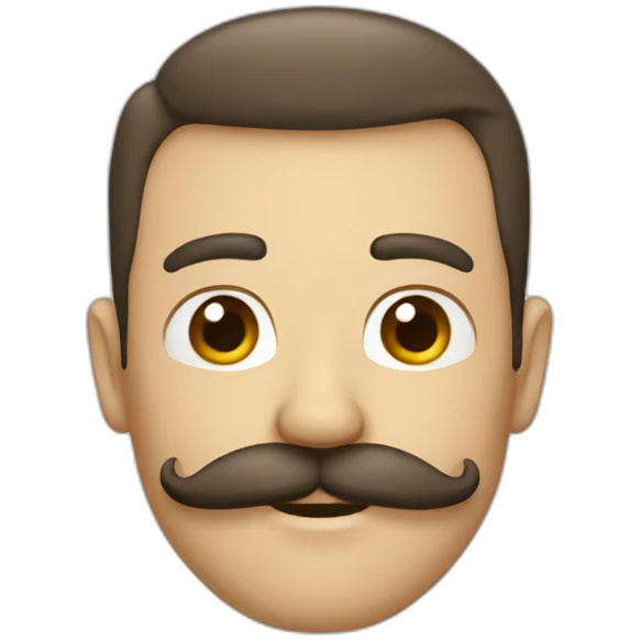 Homme avec une moustache rectangulaire emoji