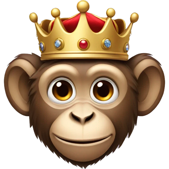 Monkey with a crown laghing  emoji