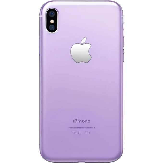 pastel purple iPhone back view shiny finish emoji