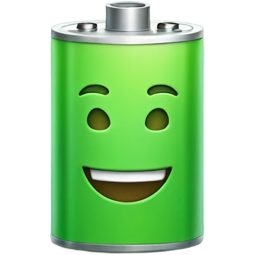 Green battery with single smile emoji