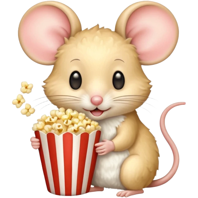 mouse holding pop corn emoji
