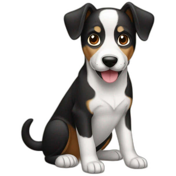 Perro café con negro tierno  emoji