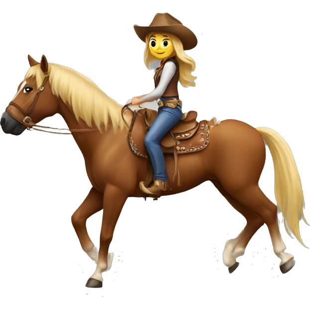 Cowgirl riding a horse  emoji