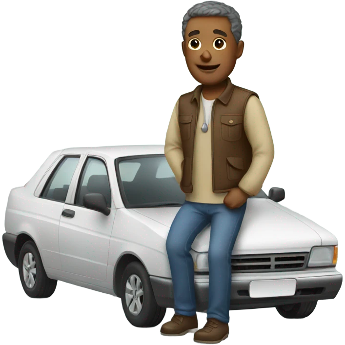 Dad with car emoji