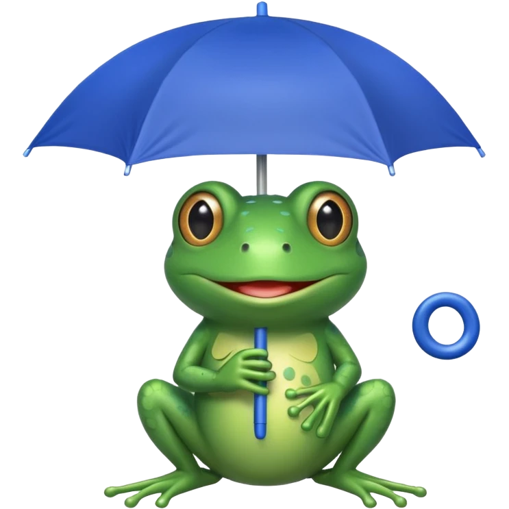 Frog with blue umbrella emoji