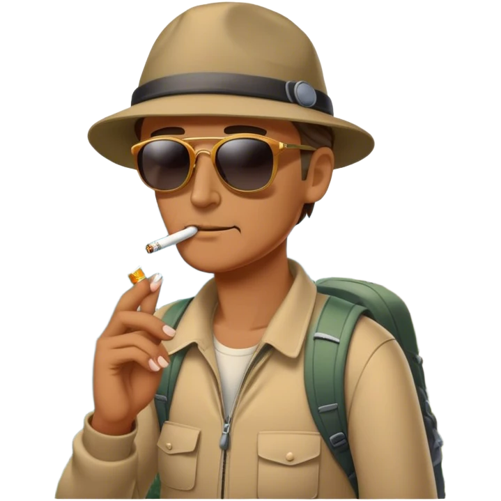 Man smoking and hiking a mountain  emoji