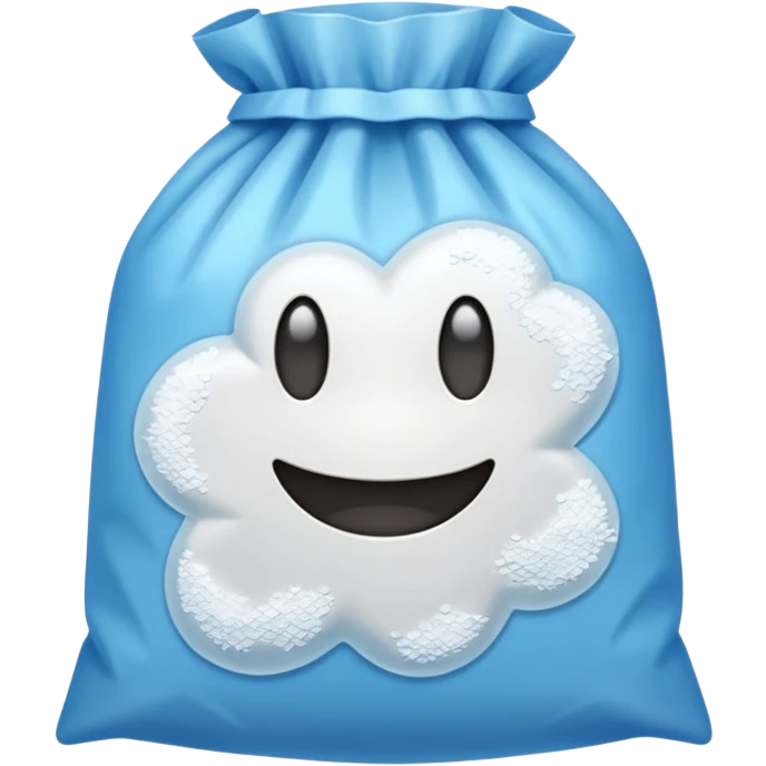 Plastic bag half full of white powder emoji