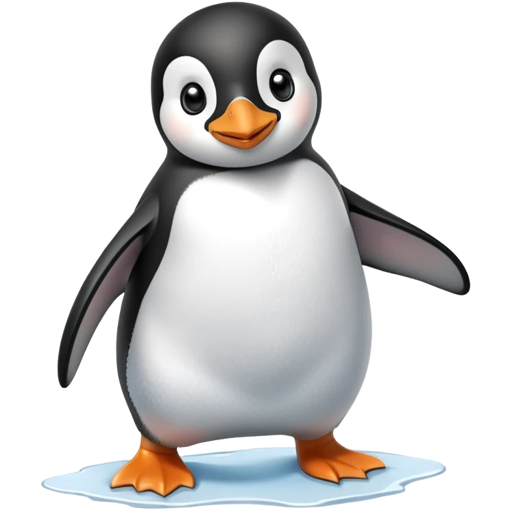 A cute penguin waddles happily across the ice, spreading joy with every step emoji