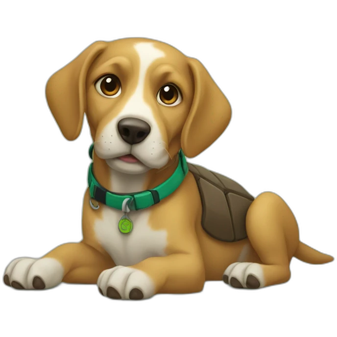 Chien sur tortue emoji