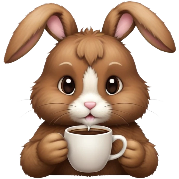 Bunny drinking coffee emoji