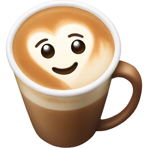 Latte with heart emoji