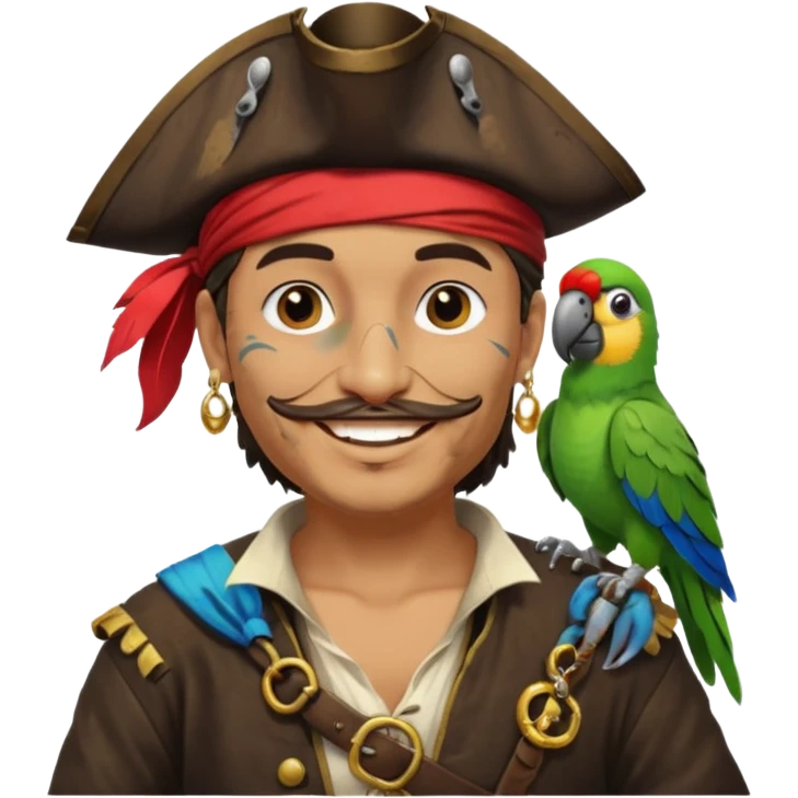 pirate and parrot emoji