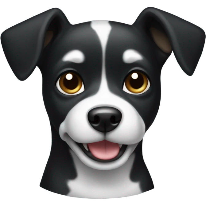 Black small dog with White spot emoji
