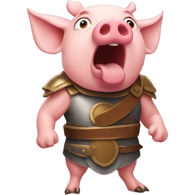 surprised pig gladiator emoji