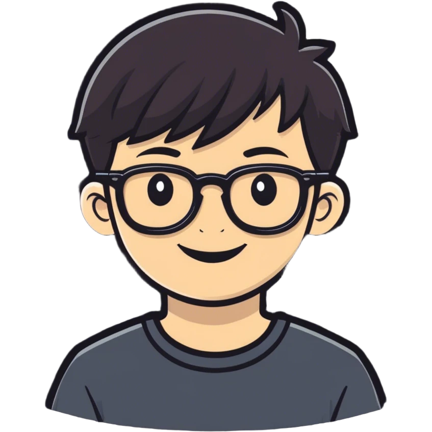 smiling boy with glasses emoji
