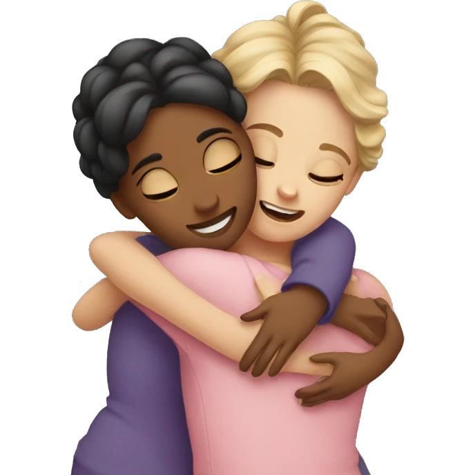 Sisters hugging emoji