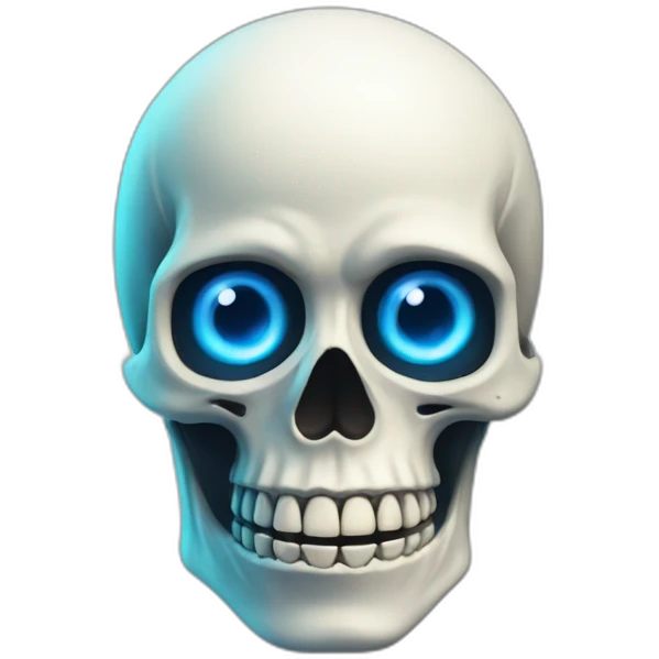 skeleton right glowing blue eye emoji