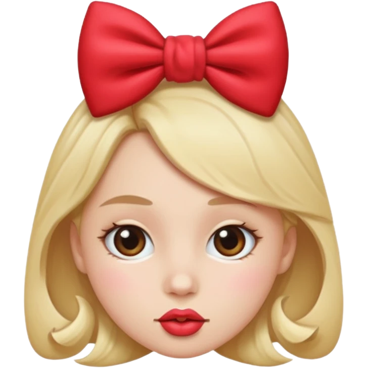 kissy face with bow emoji