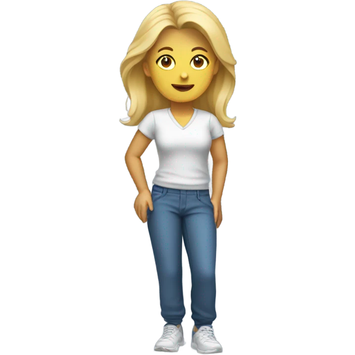 Blonde female Teacher wearing sweatpants emoji