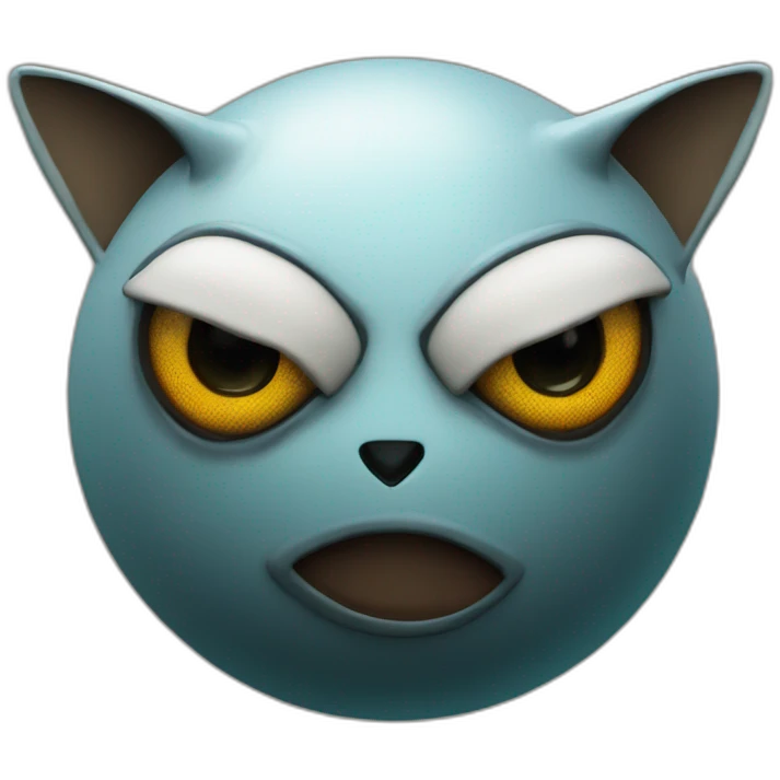 3d sphere with a cartoon Bat skin texture with Eye of Horus emoji