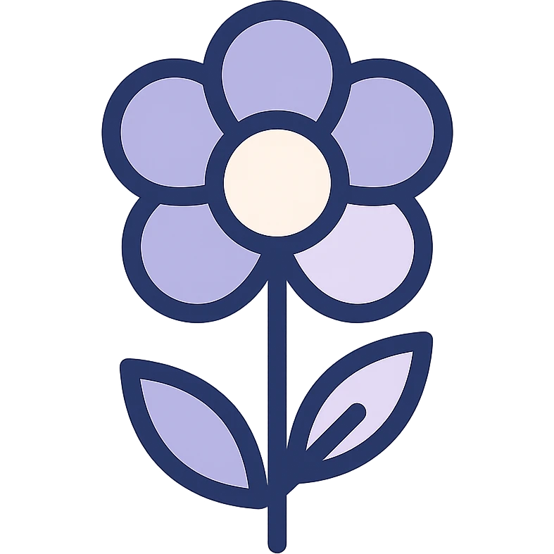 pestal flower icon, clean, simple, modern, minimal, vector style emoji