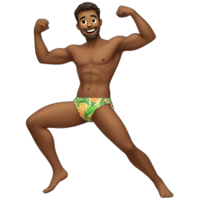 man Dancing with bikini emoji