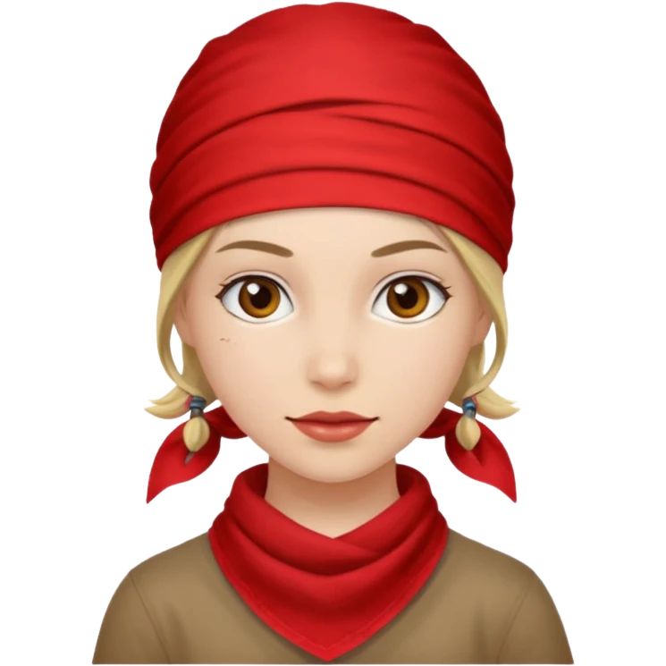 woman with wearing red bandana emoji