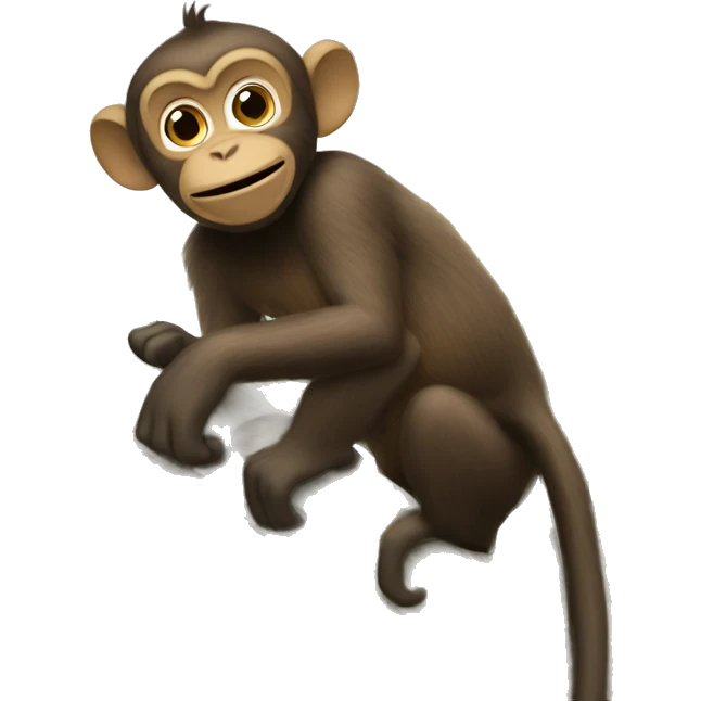 Monkey in a tree with Thomas the train emoji