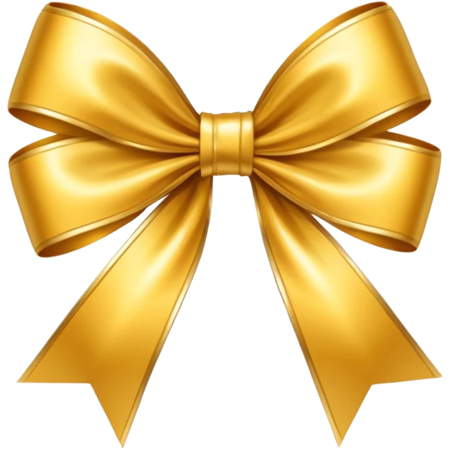 Golden bow with medium length long ends  emoji