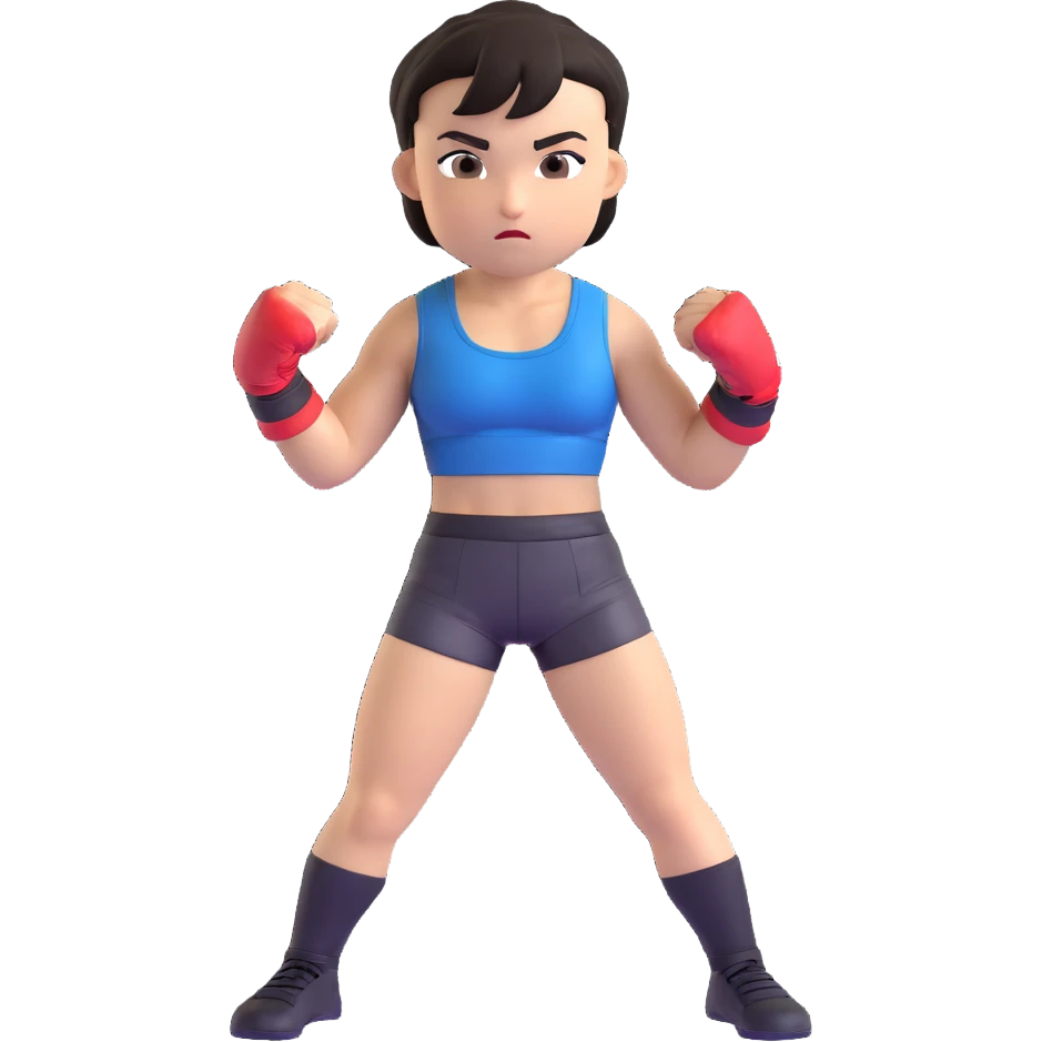Ilia Topuria UFC featherweight champion celebrating with fists raised, athletic build, short dark hair, wearing MMA shorts, confident expression emoji