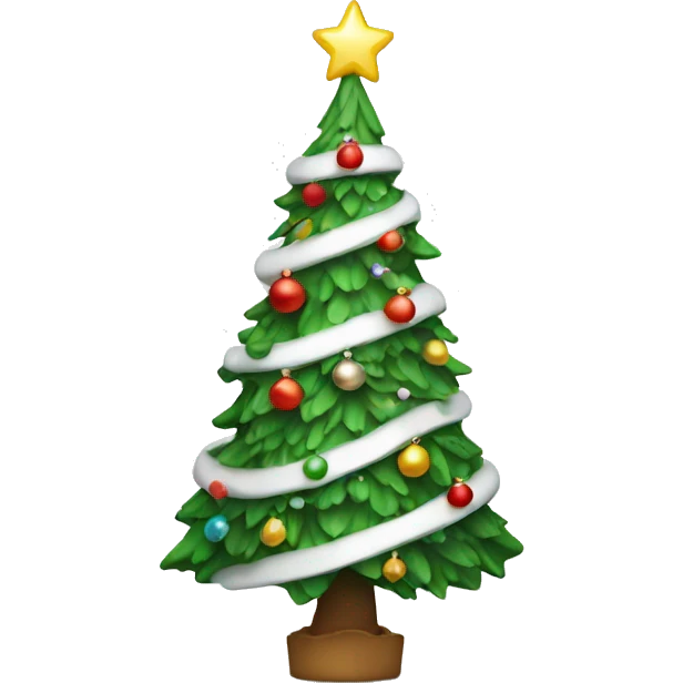 white decorated christmas tree emoji