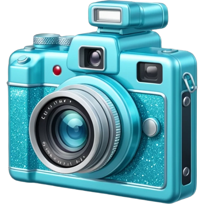 glitter cian câmera emoji