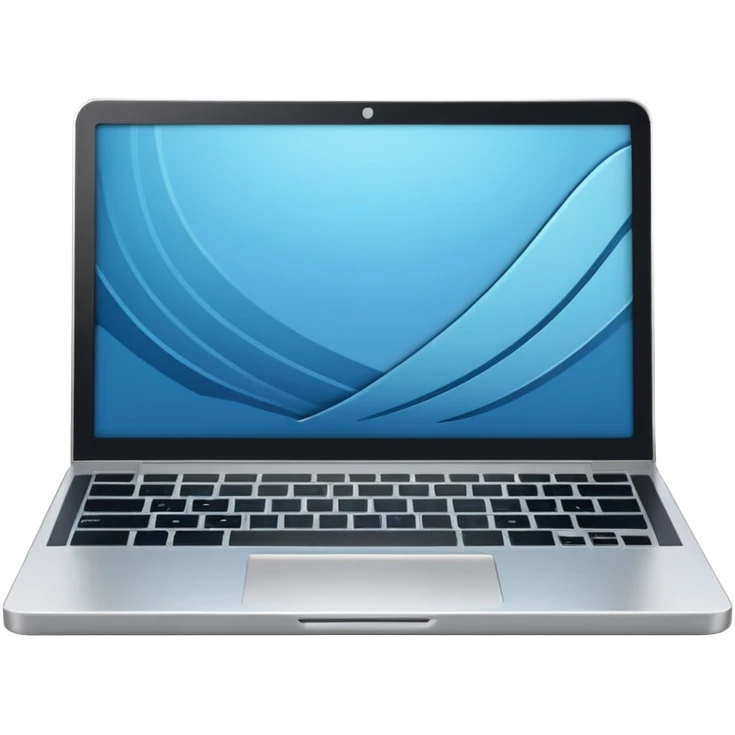 3D minimal icon of a premium silver or whity laptop with a clear #FF3D00 accent, clean, modern, high-end tech style. emoji